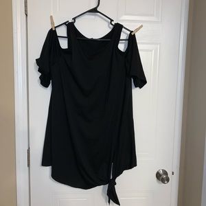 Crazy train xl cold shoulder tie front black Guc